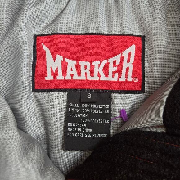 Marker Vintage Y2K Red Ski Jacket Size 8 Winter Coat Insulated Waterproof - Picture 8 of 12